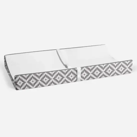 Bacati - Love Gray/White Diamond Plush Changing Pad Cover image {3}