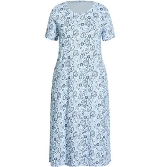 Women's Plus Size Paisley Sleep Dress  - Blue | EVANS image {2}