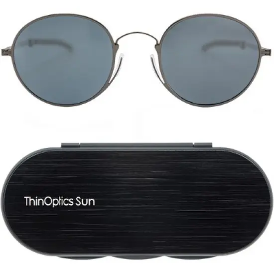 ThinOptics Palo Alto Round Sunglasses with Aluminum Case image {6}