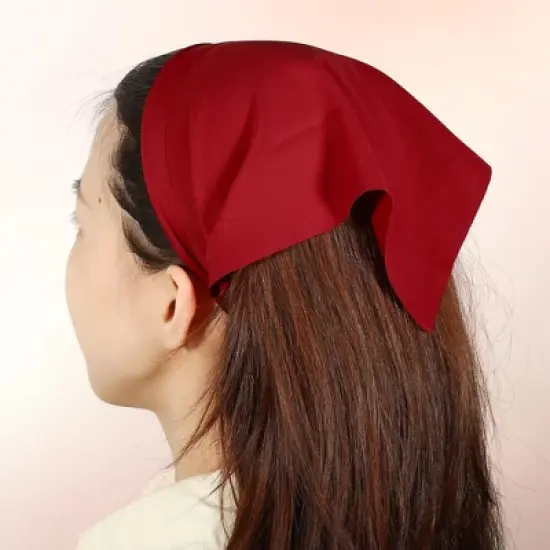 Unique Bargains Triangle Hair Scarf Bandanas 12.6"x7.87" Colorful 6 Pcs image {1}