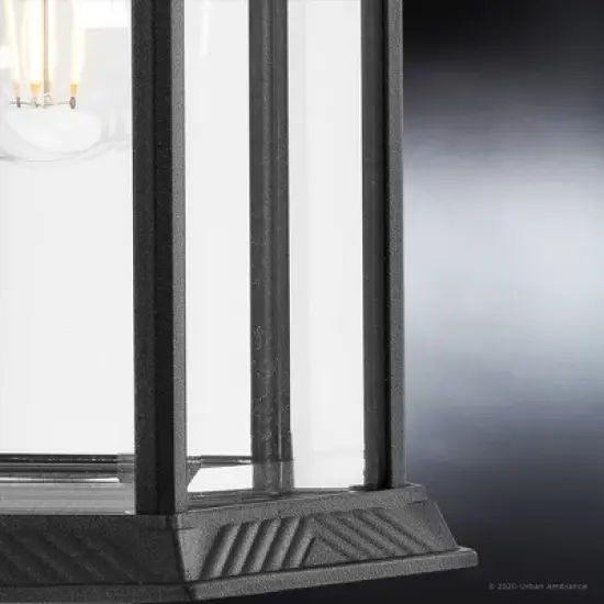 Urban Ambiance Luxury Transitional Outdoor Wall Sconce 15.5''H x 8.125''W,  Midnight Black Finish,  Greensboro Collection, UHP1376 image {5}