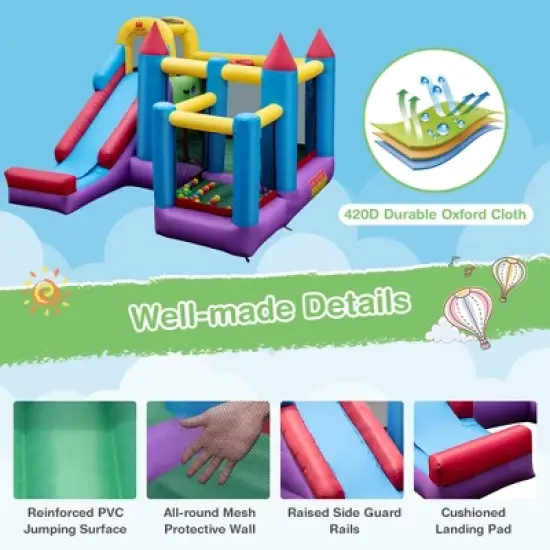 Costway Mighty Inflatable Bounce House Castle Jumper Moonwalk Bouncer Without Blower image {4}
