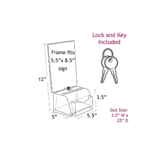 Azar Displays Molded Suggestion Box with Pocket Lock and Key S 206008 image {1}