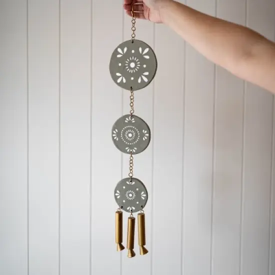 Gray Terracotta & Metal Wall Hanging - Foreside Home & Garden image {6}