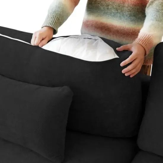 Modular Sectional Sofa with Ottoman,156" U Shaped Down Filled Cloud Couch,8 Seater Convertible Living Room Sets,Cover Washable and Replaceable image {3}