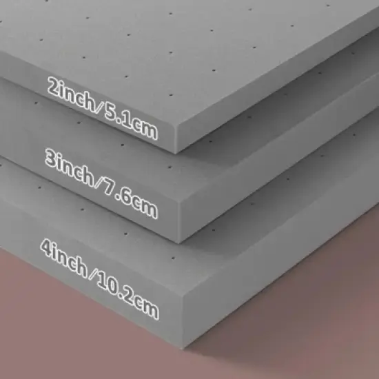 SEVOBAL Mattresses Extra Firm Mattress Topper High Density Foam for Back Support and Pressure Relief for Bedroom, Gray, 74"*38"*2" image {4}