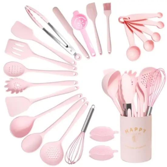 KTMBDW Kitchen Cooking Utensils Set, 22 pcs Non-Stick Silicone Cooking Kitchen Utensils Spatula Set for Cooking Fish, Eggs, Pancakes image {1}