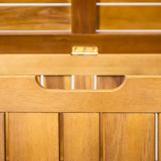 GDFStudio Tritas Patio 100 Gallon Acacia Wood Deck Storage Box, Teak image {6}