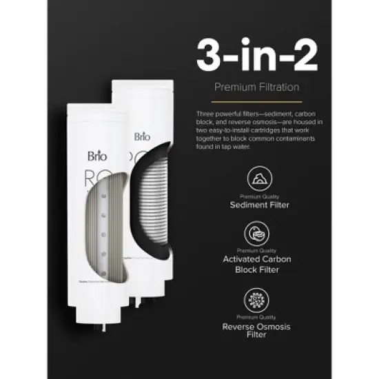 BRIO Tankless RO Reverse Osmosis Water Filtration System 600GPD image {3}