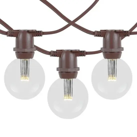Novelty Lights Globe Outdoor String Lights with 80 In-Line Sockets Brown Wire 100 Feet image {10}