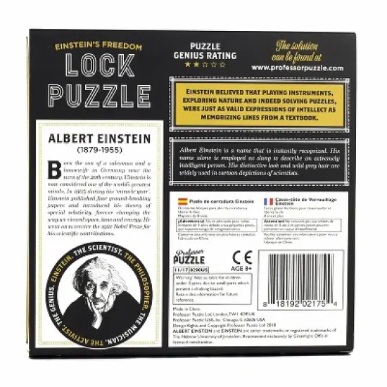Professor Puzzle USA, Inc. Einsteins Lock 3D Brain Teaser Puzzle image {5}