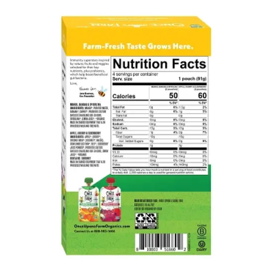 Once Upon A Farm Immunity Blend Variety Pack - 12.8oz/4ct image {2}