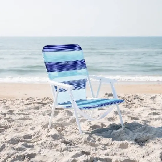 Caribbean Joe Folding Outdoor Portable Beach Chair - Horizontal Stripe image {2}