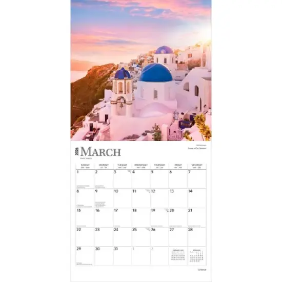 BrownTrout Greece 2026 12"x24" Hanging Square Wall Calendar Plastic-Free image {2}