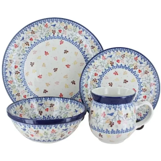Blue Rose Polish Pottery Ceramika Artystyczna Dinnerware (16 PC) image {4}