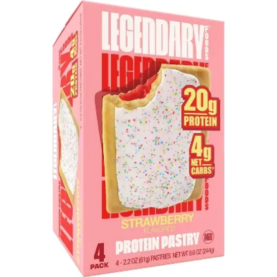 Legendary Foods Gluten Free and Keto Friendly Protein Pastry - Strawberry -  8.6oz/4ct image {6}