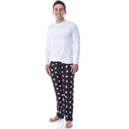 Rick and Morty Mens' Face Expressions Toss Print Pajama Sleep Lounge Pants image {1}