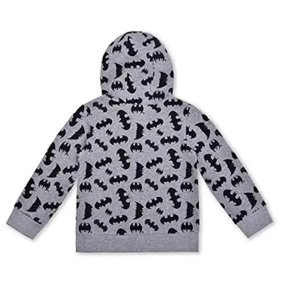 Warner Bros Boy's Batman 3 Pack Casual Active Wear Coordinates, Zip Up Hoodie, Shirt, and Sports Pants Set for toddler image {6}