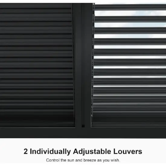 PURPLE LEAF Louvered Pergola Outdoor Aluminum Pergola with Adjustable Roof for Deck Backyard Garden Grey Hardtop Gazebo image {2}