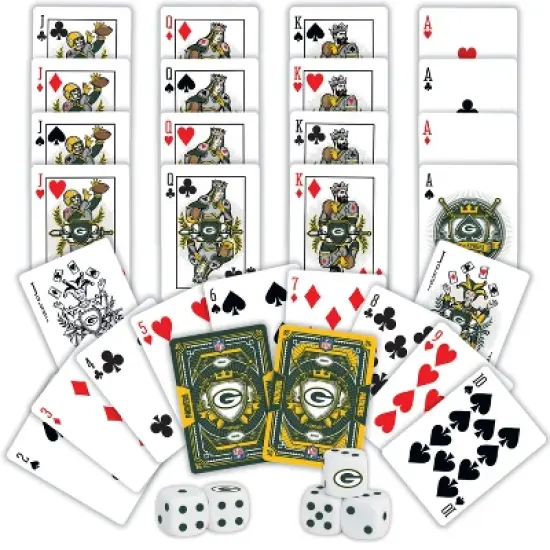 MasterPieces Officially Licensed NFL Green Bay Packers 2-Pack Playing cards & Dice set for Adults image {2}