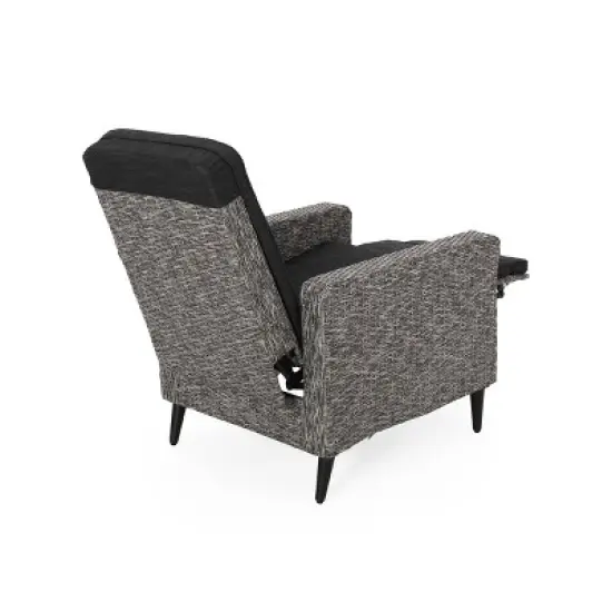 Murdock Outdoor Wicker Recliner - Black/Dark Gray - Christopher Knight Home image {5}