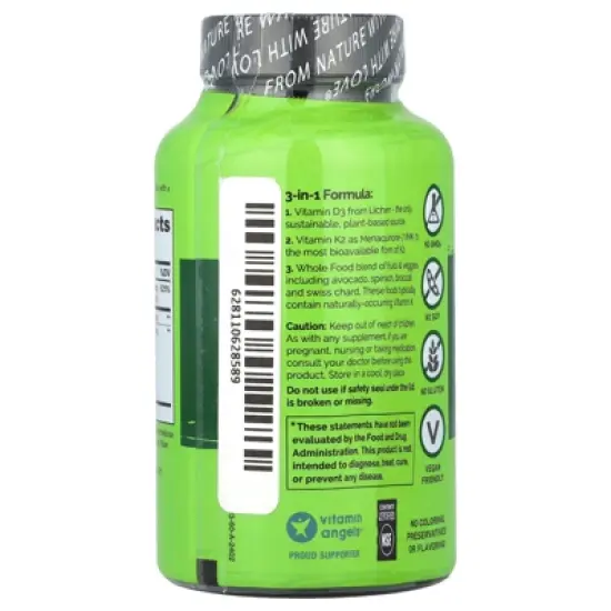 NATURELO Vegan Vitamin K2 + D3, 60 Vegetarian Capsules image {2}
