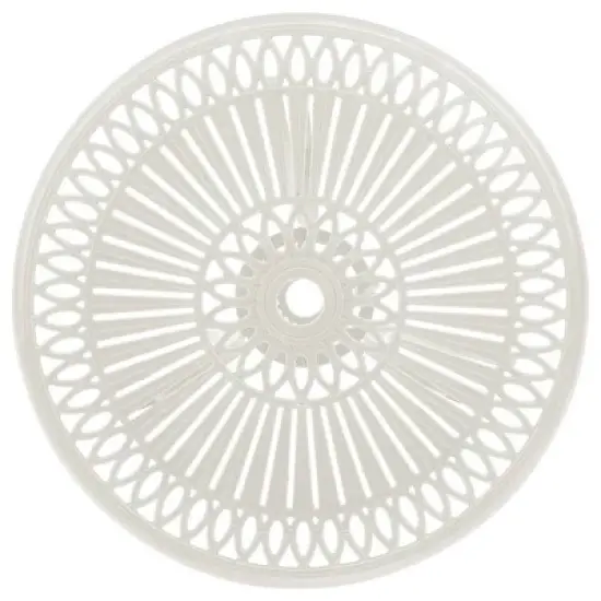 vidaXL Patio Bistro Set 3 Piece Patio Round Table and Chairs Cast Aluminum - White image {6}