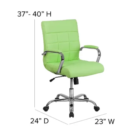Flash Furniture Mid-Back Vinyl Executive Swivel Office Chair with Chrome Base and Arms image {3}