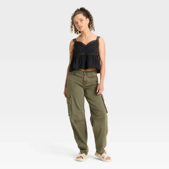 Women's Lace Trim Babydoll Flyaway Tank Top - Wild Fable&trade; image {2}