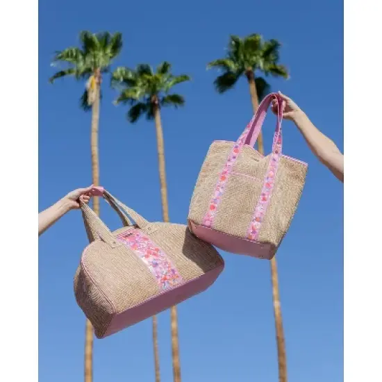 Packed Party Woven Weekender Duffle Bag, Cute Overnight Travel Luggage for Women, Great for Ladies at the Gym, Airlines, Travel, Hospital Visits and image {4}