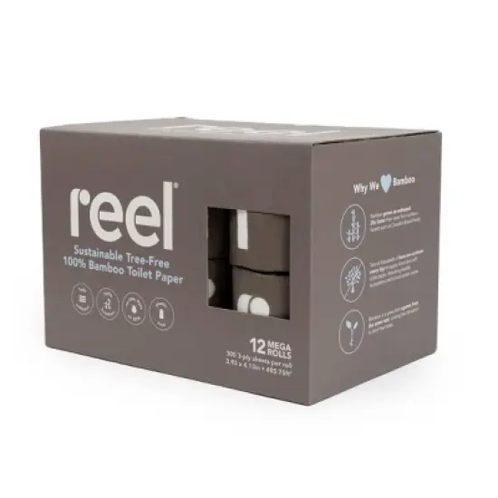 Reel Paper Premium Bamboo Toilet Paper - 12 Mega Rolls image {1}