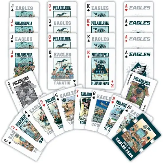MasterPieces Officially Licensed NFL Philadelphia Eagles Fan Deck Playing Cards - 54 Card Deck image {2}