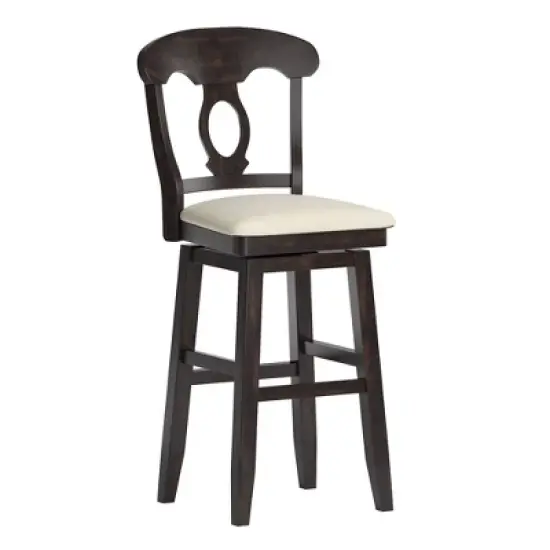 29" South Hill Napoleon Back Wood Swivel Height Barstool - Inspire Q image {7}
