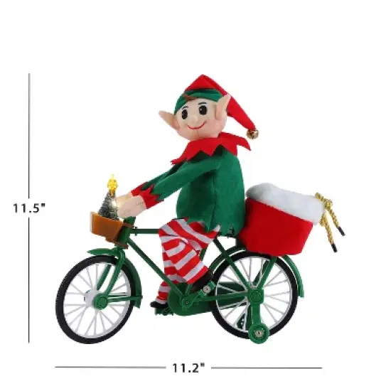 Mr. Christmas Animated LED Cycling Elf Musical Christmas Decoration, 11.5" image {3}