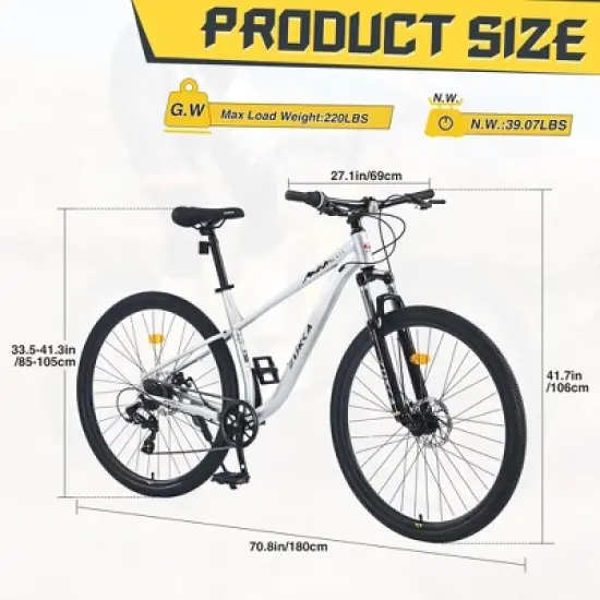 Gulches 29-Inch Silver 8-Speed Mountain Bicycles - Front Suspension for All-Terrain Adventures image {3}
