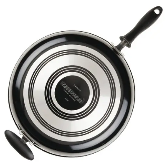 Farberware Reliance Pro 12" Nonstick Ceramic covered Skillet with Helper Handle Black/Gray image {8}