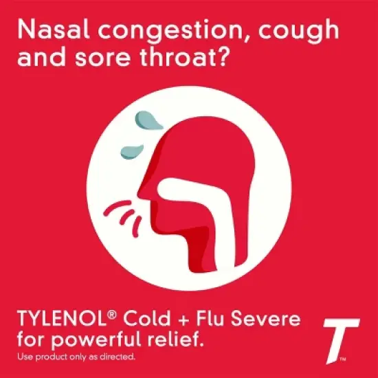 Tylenol Cold & Flu Severe Multi Symptom Caplets - Acetaminophen - 24ct image {2}