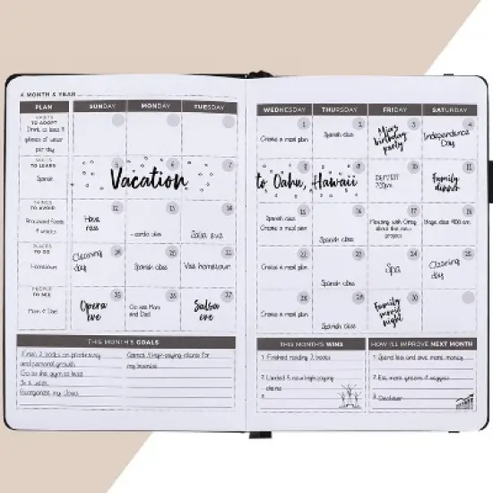 Undated Planner Weekly 8.25"x5.75" Black - Clever Fox image {3}