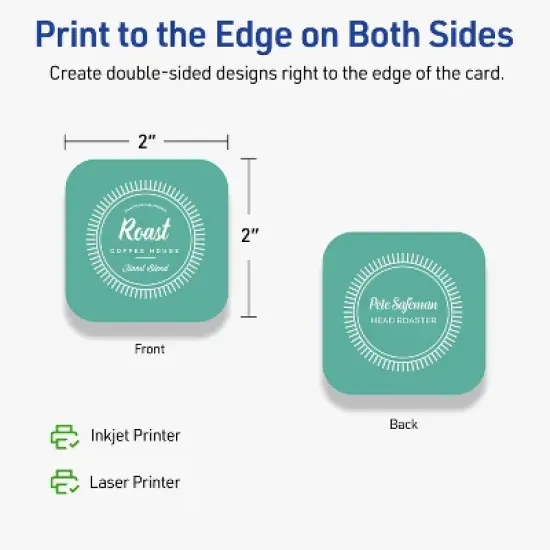 Avery Square Cards with Rounded Corners, 2" x 2", Matte Ivory, 600ct image {5}