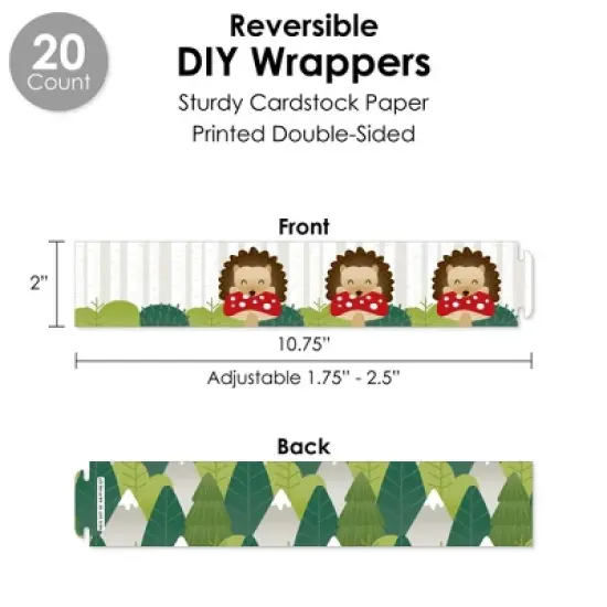 Big Dot of Happiness Forest Hedgehogs - Woodland Birthday Party or Baby Shower Favors and Cupcake Kit - Fabulous Favor Party Pack - 100 Pieces image {2}