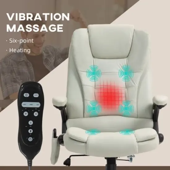 PAGED Executive Office Chair 6 Point Vibrating Massage Computer Chair with Reclining Backrest and Padded Armrests, Desk Chair for Office image {1}