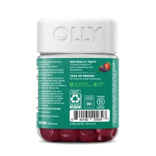 OLLY Muscle Recovery Sleep Gummies with Melatonin, Tart Cherry & Vitamin D - Berry - 40ct image {3}