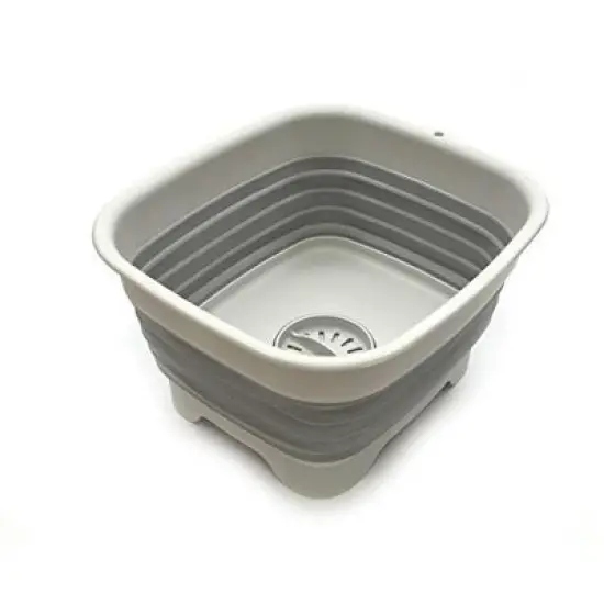 SAMMART 9.1L (2.4Gallon) Collapsible Dishpan with Draining Plug image {4}