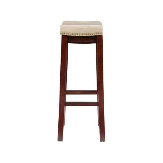 Padded Saddle Seat Barstool Hardwood - Linon image {3}