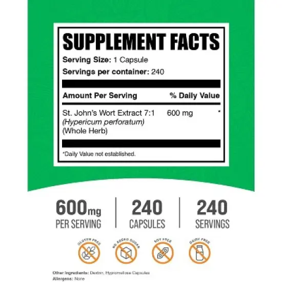 BulkSupplements St. John's Wort Extract Capsules image {1}