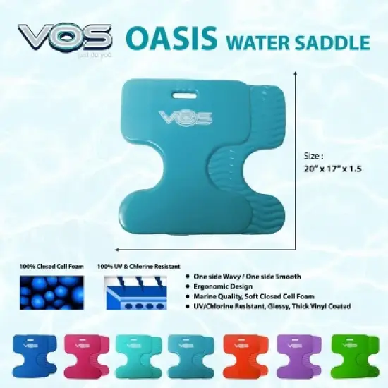 VOS Oasis Water Solid Saddle Floats for Adults and Kids - 2 Pc Pack |Ultra Buoyant, Comfortable Floating Seats image {2}