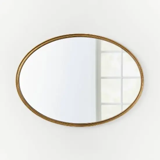 26" x 36" Oval Shape Antique Mirror Brass - Threshold&trade; designed with Studio McGee image {3}