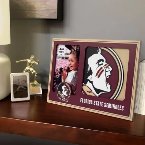 NCAA Florida State Seminoles Logo 4" x 6" Picture Frame: MDF Tabletop Display image {3}