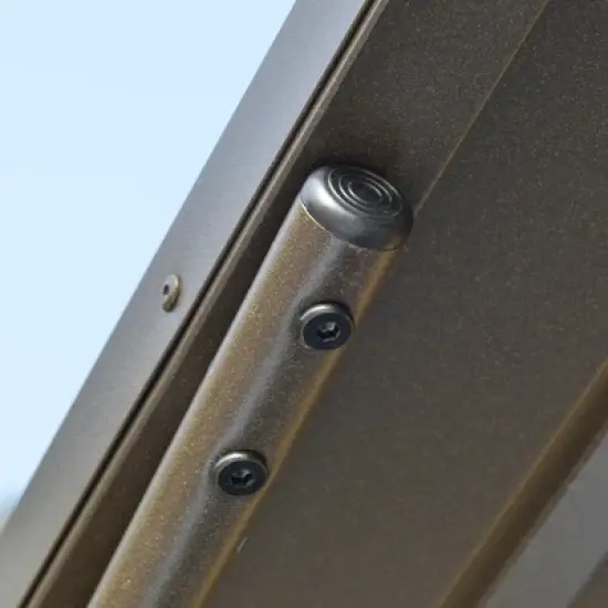 Outsunny 8'x5' BBQ Grill Gazebo with 2 Side Shelves, Outdoor Double Tiered Interlaced Polycarbonate Roof with Steel Frame, Brown image {4}