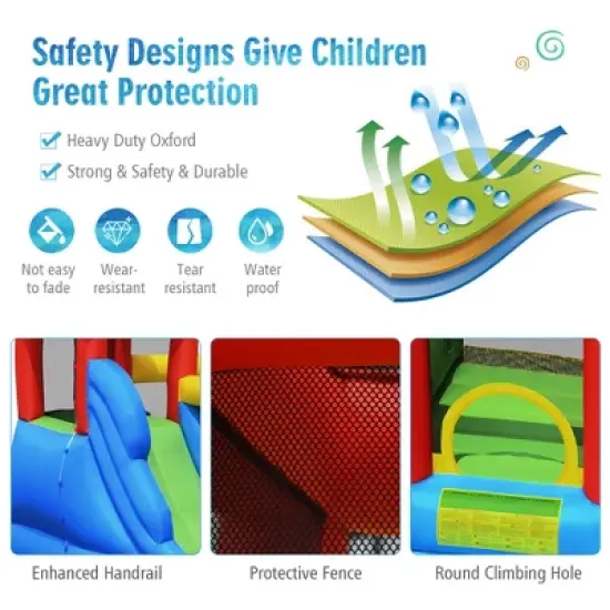 Costway Inflatable Bouncer Water Slide Bounce House Splash Pool without Blower image {6}